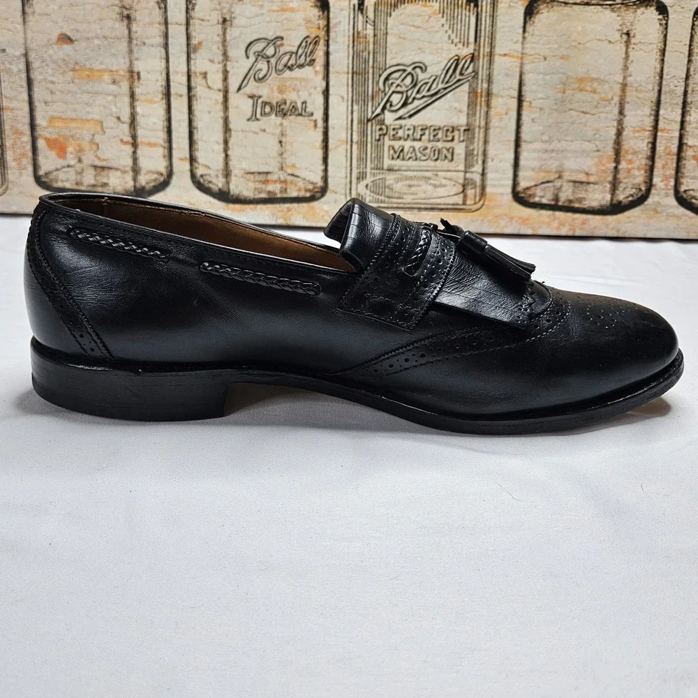 Allen Edmonds Bradenton Loafers Mens 11.5E Black Kiltie Tassel Brogue USA Made